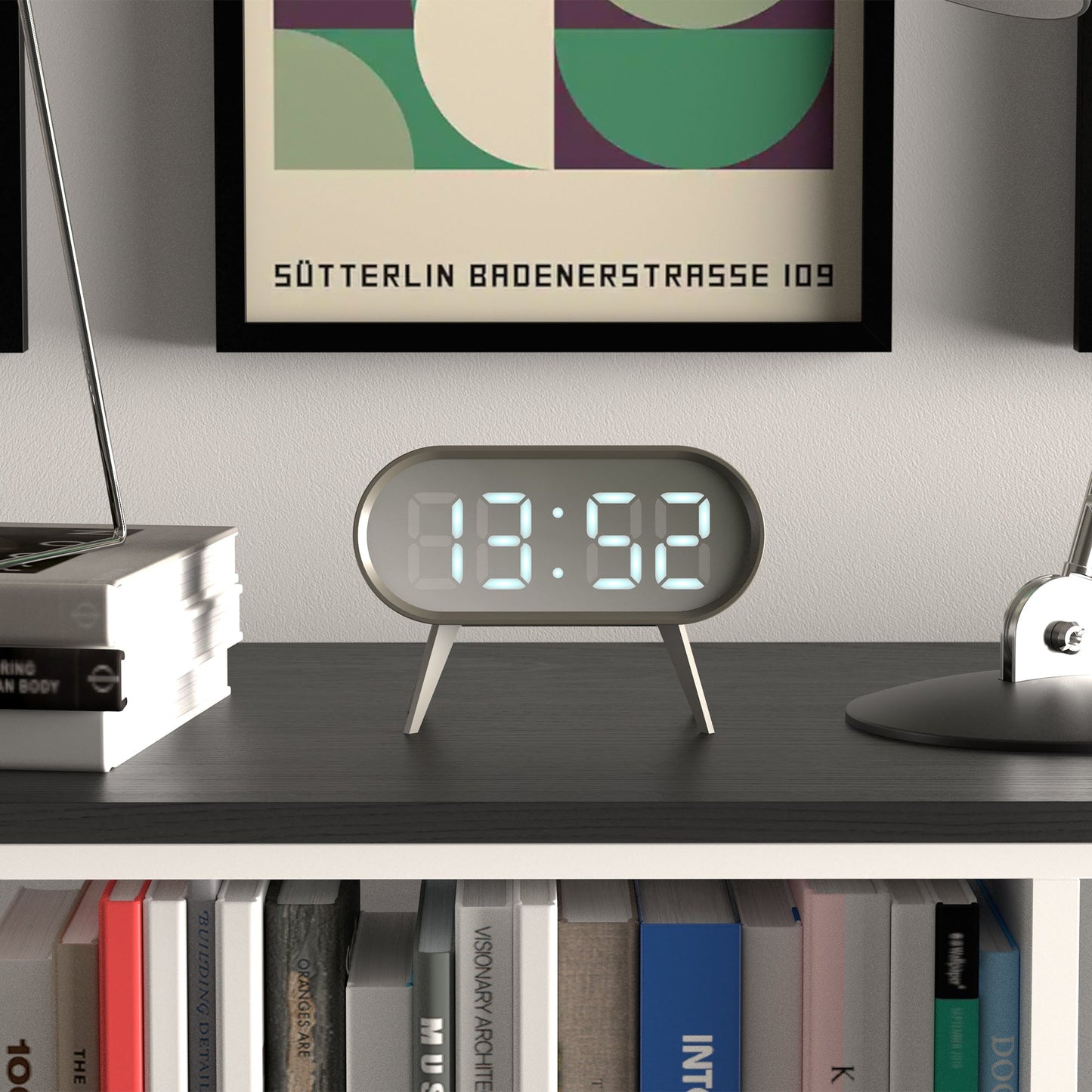 Newgate Space Hotel Cyborg Led Alarm Clock Grey