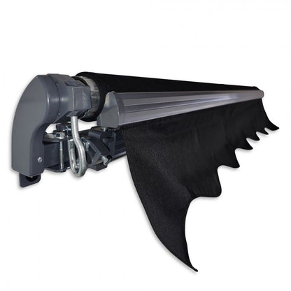 2.92m Black Fabric/Dark Grey Frame Manual Retractable Folding Arm Awning