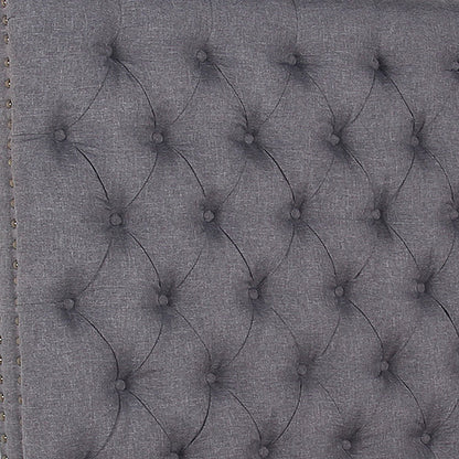 Bed Head Queen Size French Provincial Headboard Upholsterd Fabric Charcoal