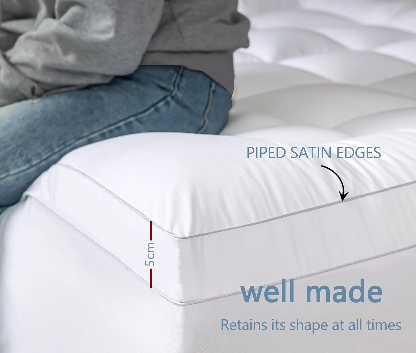 Luxurious Extra Thick 1000GSM Mattress Topper-King Single size