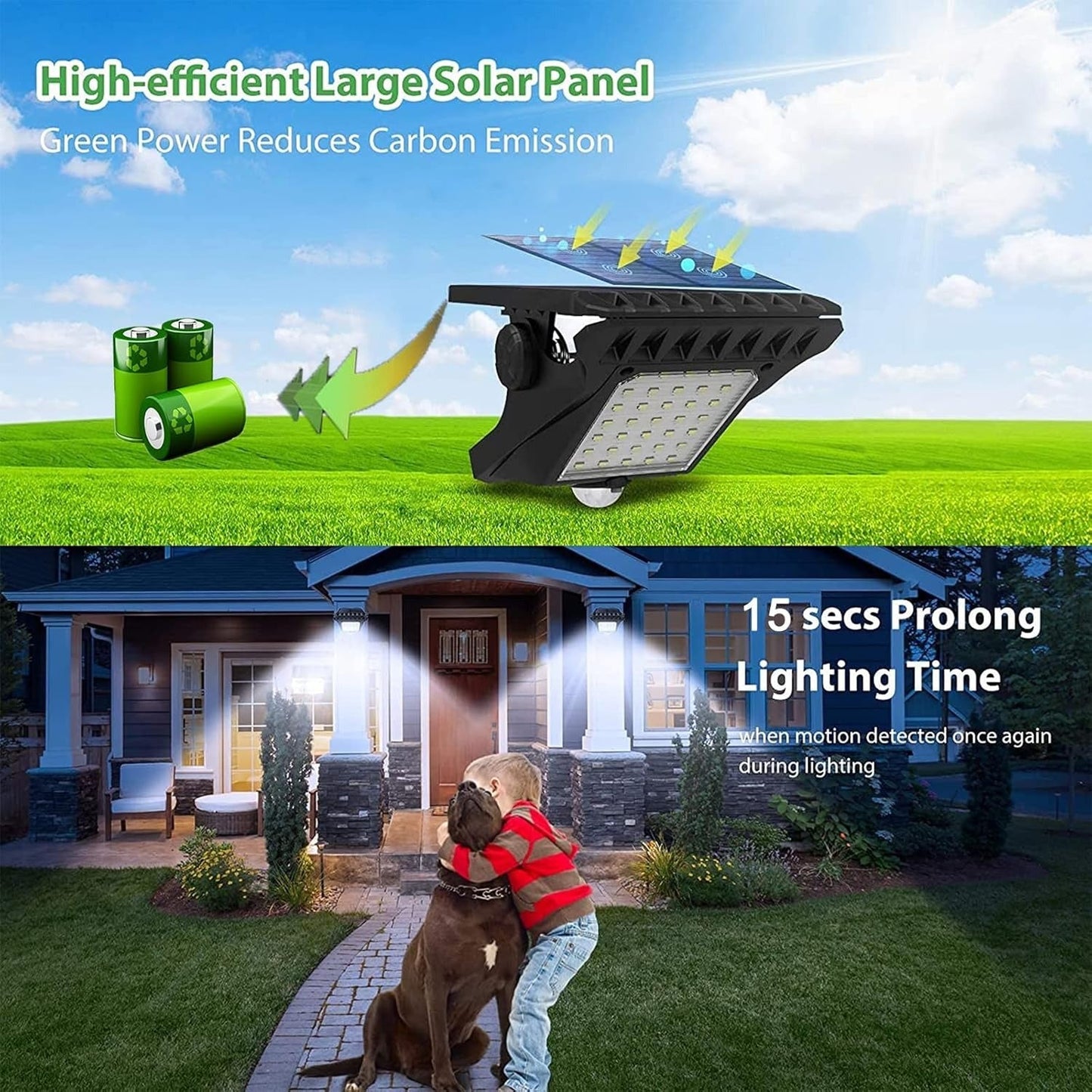 Clip-On Solar LED Light Outdoor Motion Sensor 45 LEDs IP65 Waterproof Security Wall Light