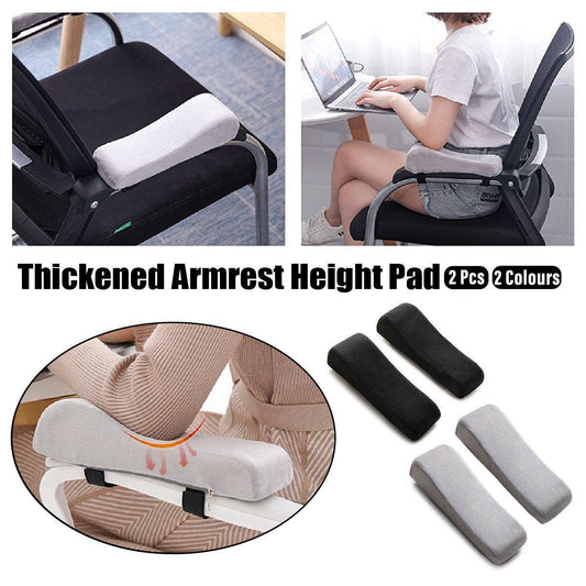 2PCS Elbow Arm Rest Cushion Chair Armrest Pads Memory Foam Office Support Pillow - Grey