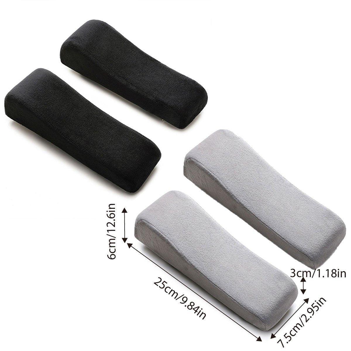 2PCS Elbow Arm Rest Cushion Chair Armrest Pads Memory Foam Office Support Pillow - Grey