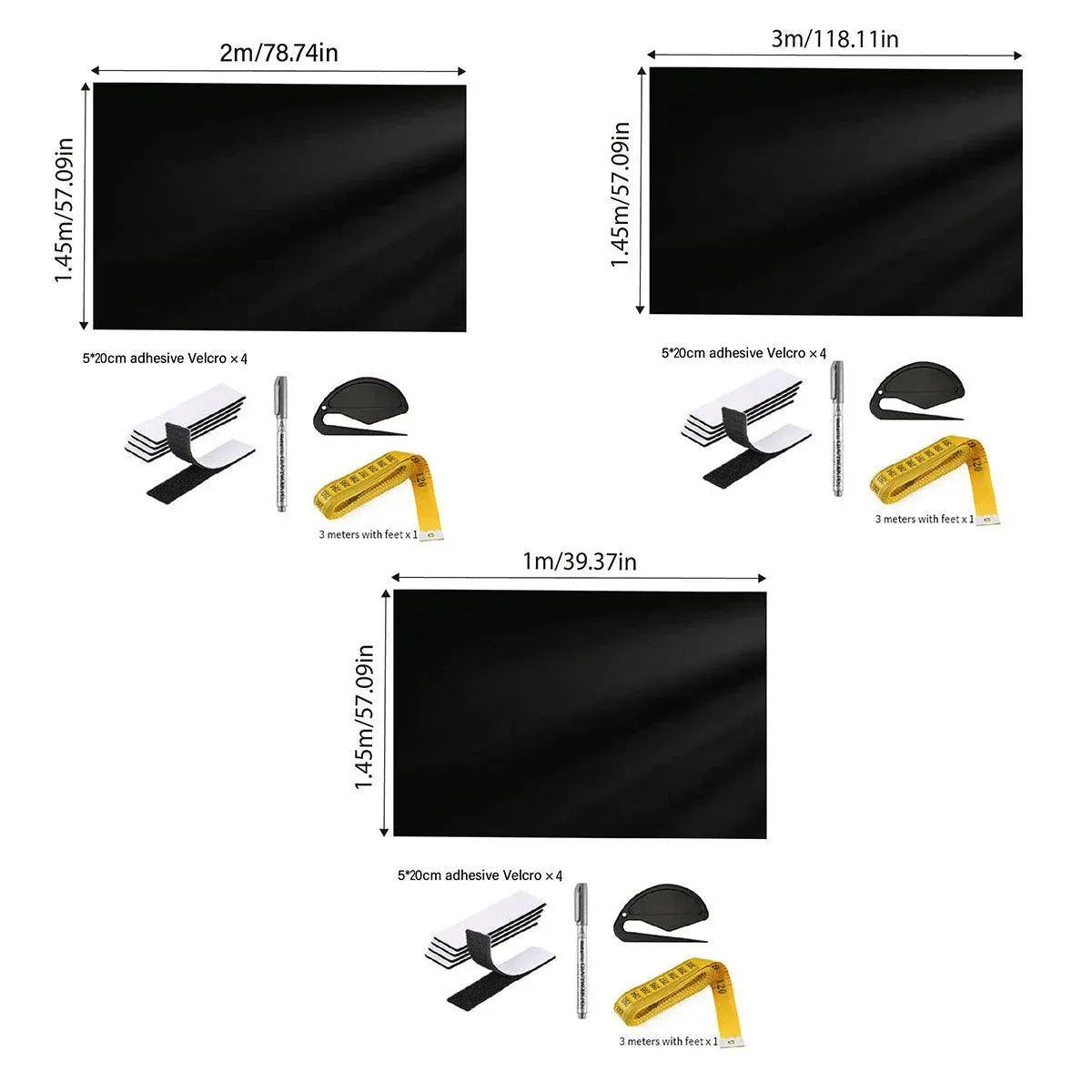 Portable Blackout Curtains for Sunscreen Window Shades Light Blocking Drapes - 3m x 1.45m