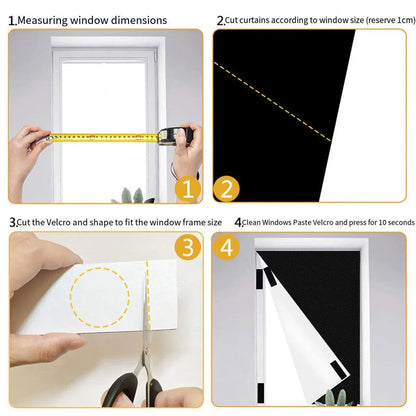 Portable Blackout Curtains for Sunscreen Window Shades Light Blocking Drapes - 3m x 1.45m