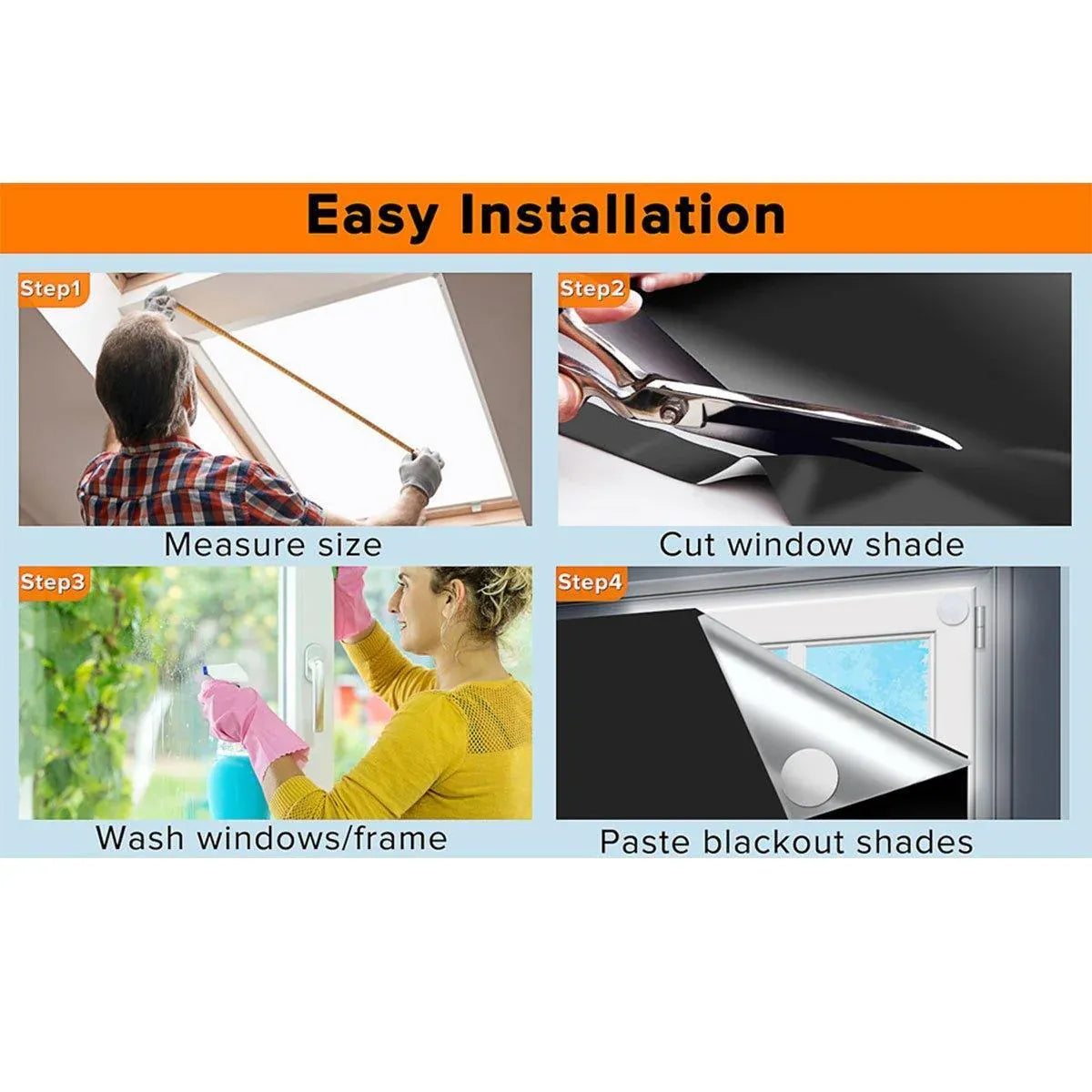 Portable Blackout Curtains for Sunscreen Window Shades Light Blocking Drapes - 3m x 1.45m