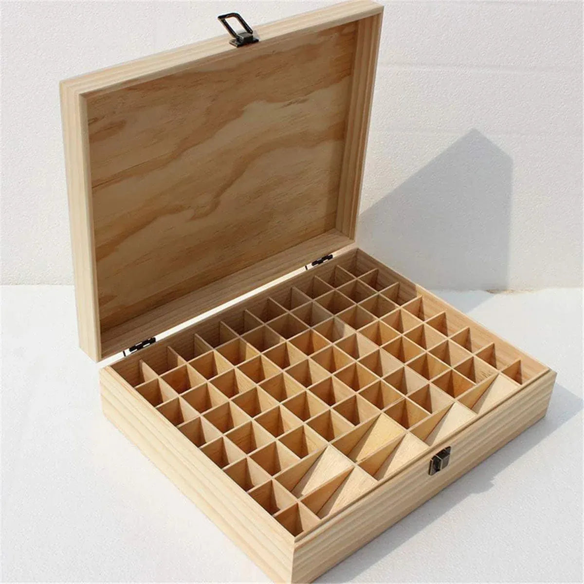 74 Slot Wooden Essential Oils Storage Box 1 Tier Bottle Organizer Rack