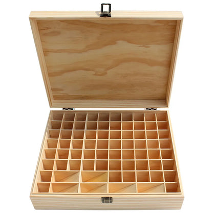 74 Slot Wooden Essential Oils Storage Box 1 Tier Bottle Organizer Rack