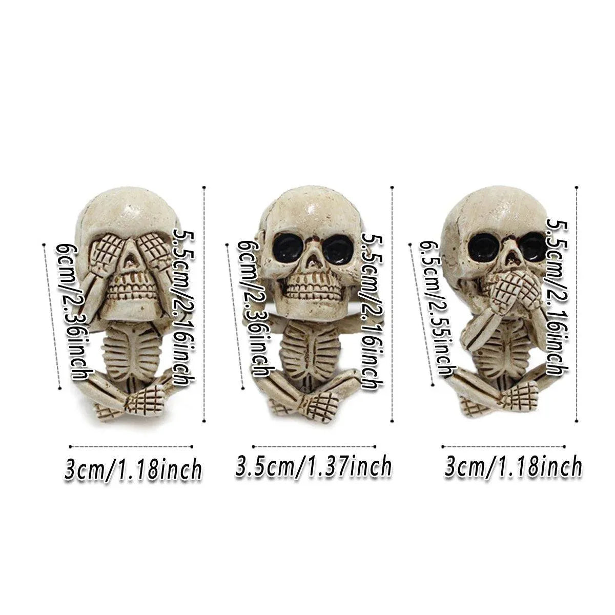 3pcs Ghost Head Car Decoration Accessories Halloween Ornament Vehicle Interior