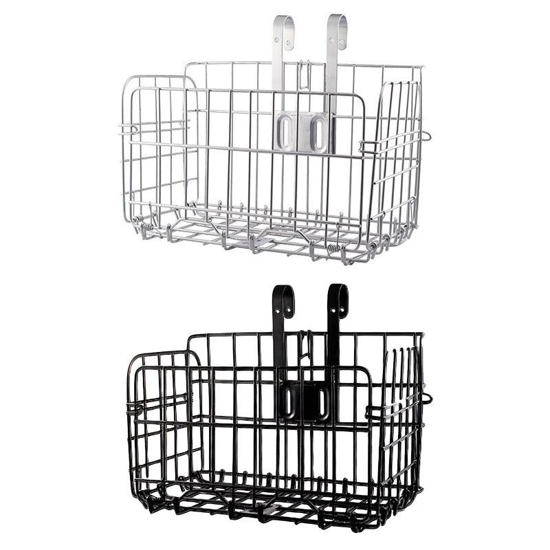 Foldable Bicycle Basket Front and Rear Hanging Storage Rack Bike Accessories - Silver