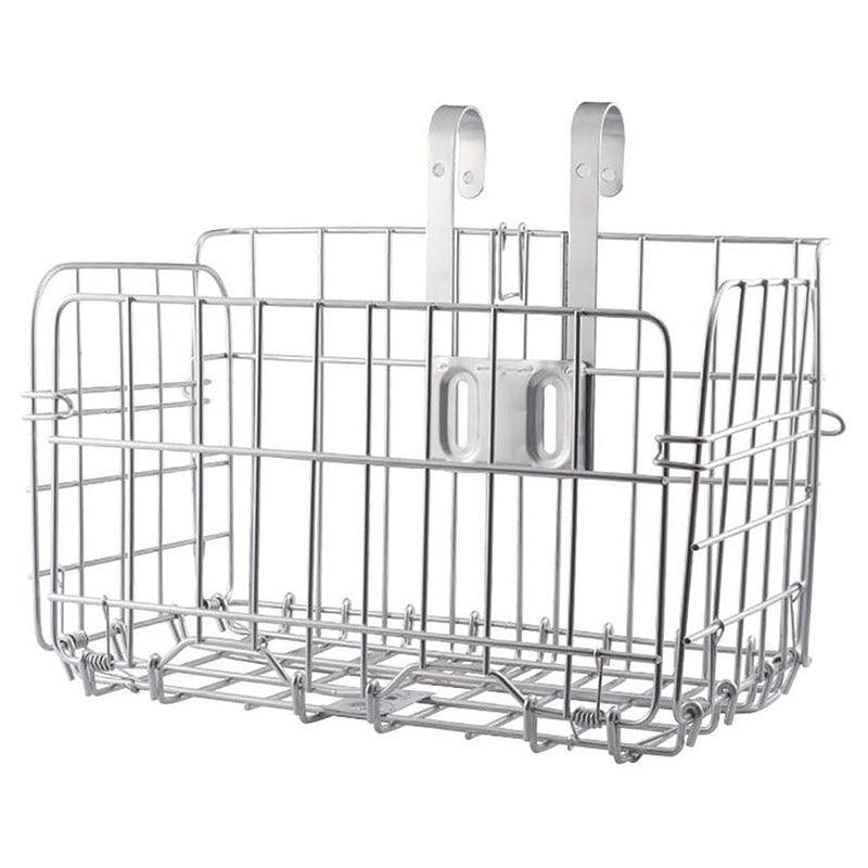 Foldable Bicycle Basket Front and Rear Hanging Storage Rack Bike Accessories - Silver