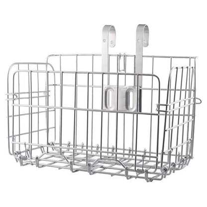 Foldable Bicycle Basket Front and Rear Hanging Storage Rack Bike Accessories - Silver