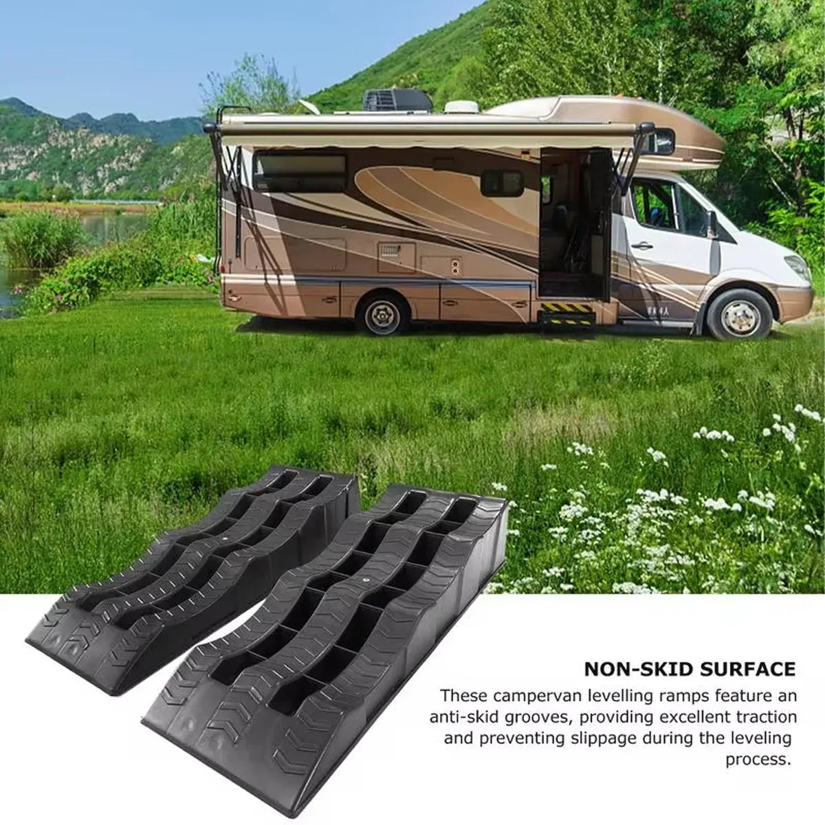 2pcs Plastic Three Step Parking Tire Pads for Cars Recreational Vehicles RV