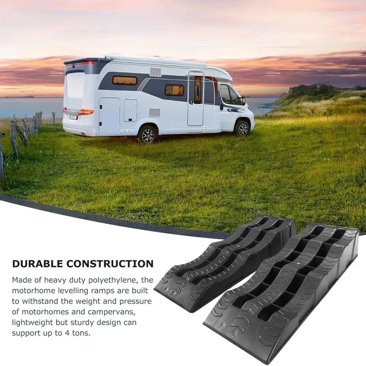 2pcs Plastic Three Step Parking Tire Pads for Cars Recreational Vehicles RV