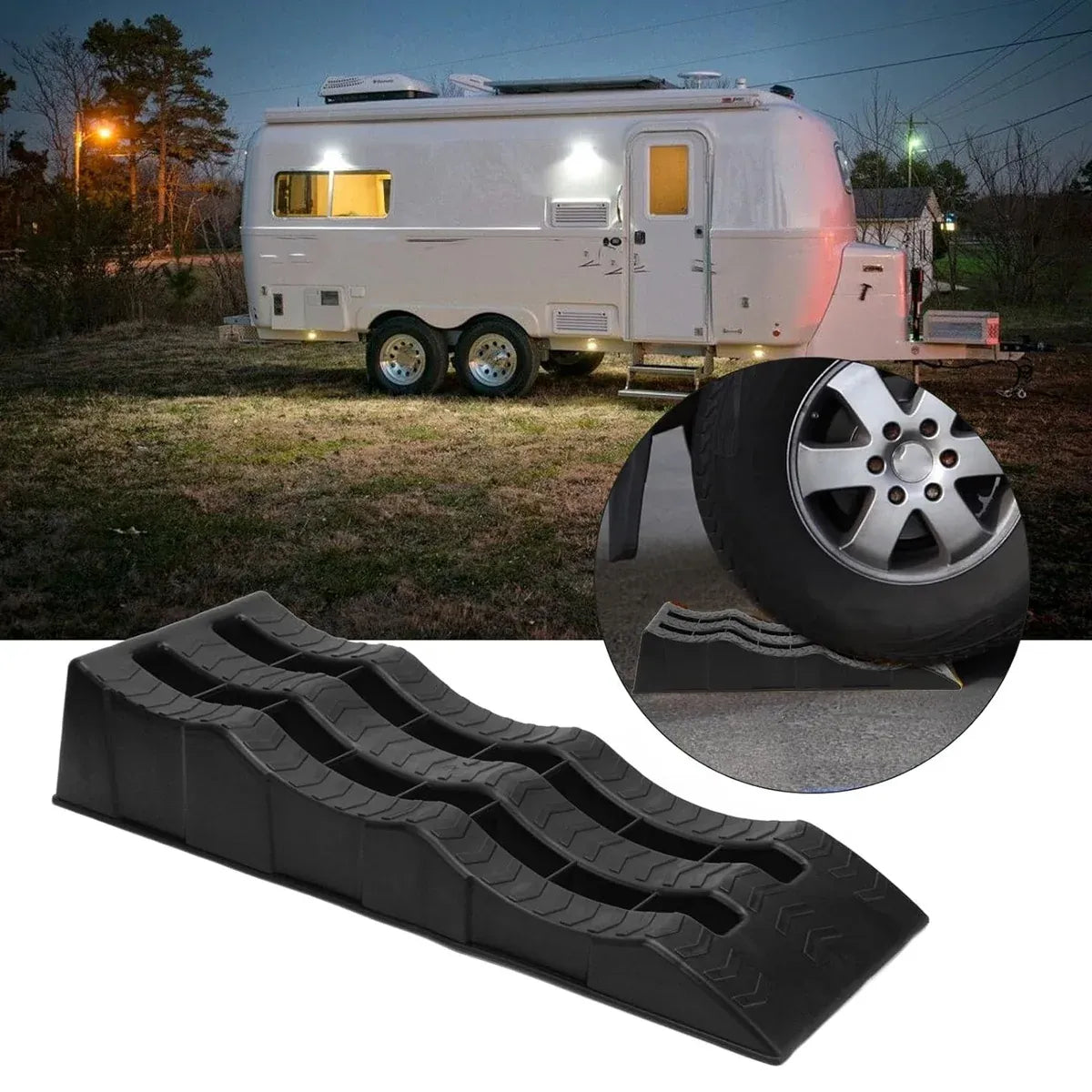 2pcs Plastic Three Step Parking Tire Pads for Cars Recreational Vehicles RV