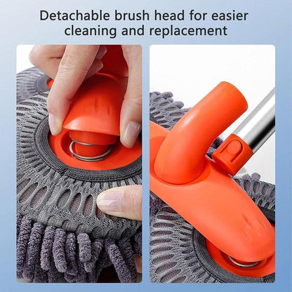 1-Piece Extendable Double-Head Car Wash Mop, Orange and Grey
