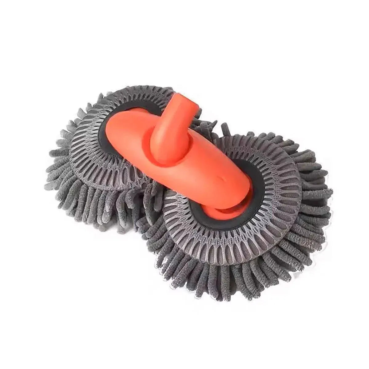 1-Piece Extendable Double-Head Car Wash Mop, Orange and Grey