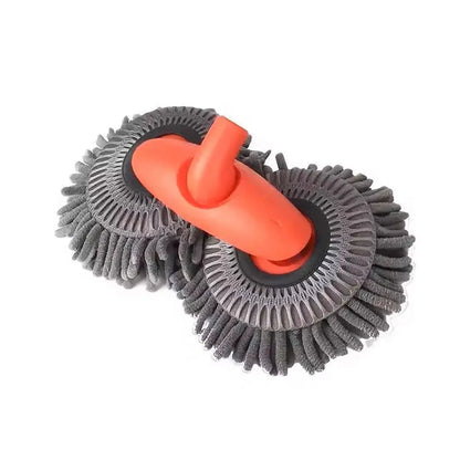 1-Piece Extendable Double-Head Car Wash Mop, Orange and Grey