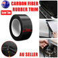 Cardoor Sill Protector Strip Carbon Fiber Bumper Sticker Rubber Trim Edge 5Cm*3M