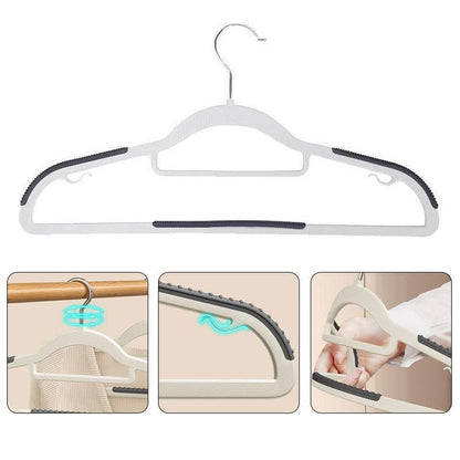 30-Piece Grey and White Non-Slip Clothes Hanger Set