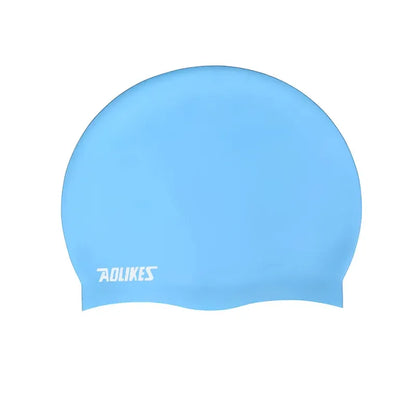 Aolikes Silicone Swimming Cap Waterproof Unisex Swim Hat for Men and Women - Blue