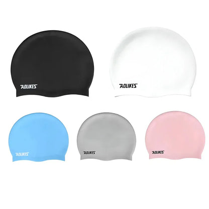 Aolikes Silicone Swimming Cap Waterproof Unisex Swim Hat for Men and Women - Blue