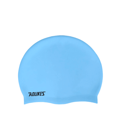 Aolikes Silicone Swimming Cap Waterproof Unisex Swim Hat for Men and Women - Blue