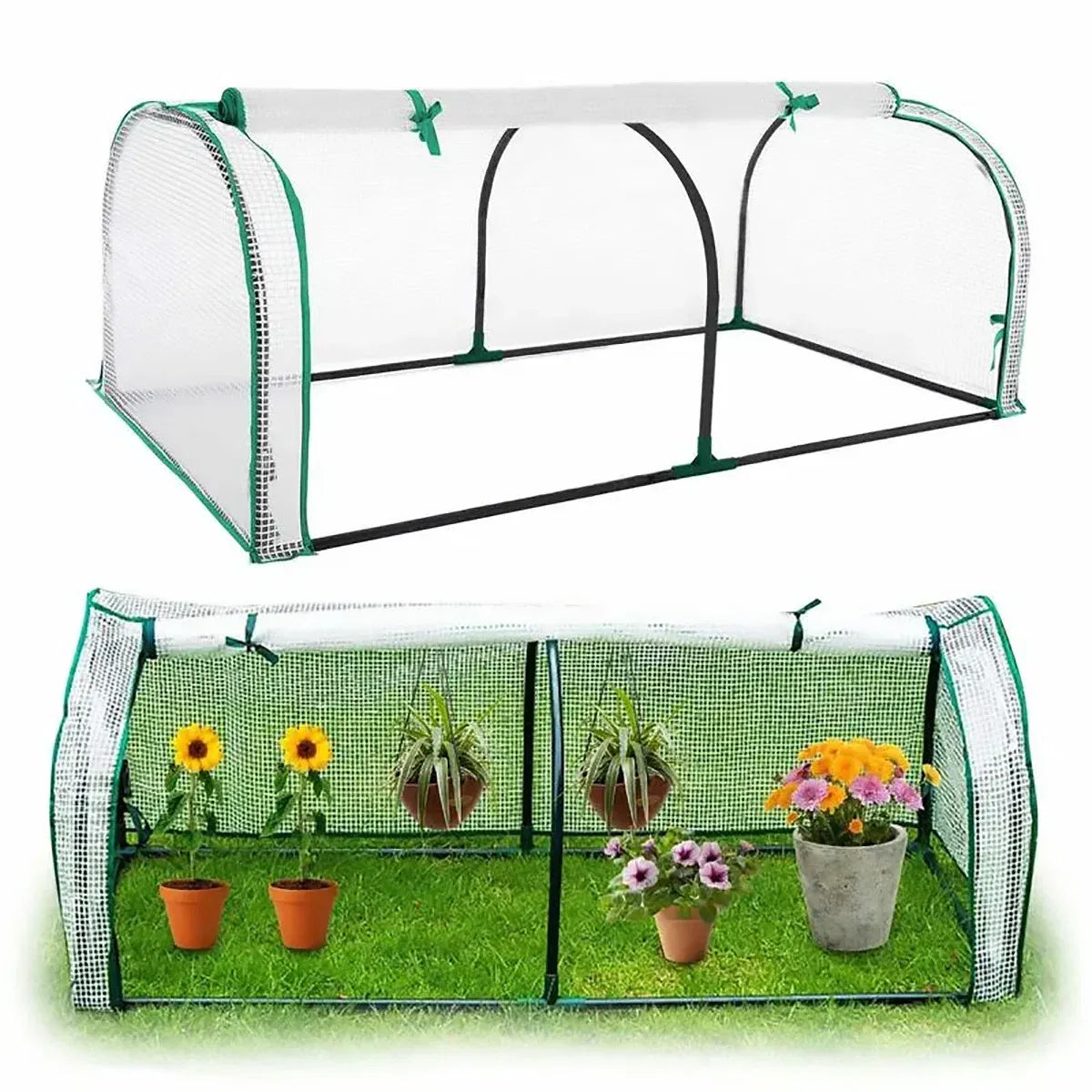 PVC Greenhouse Cover Replacement Plant Tent Garden Shelter No Frame - Grid