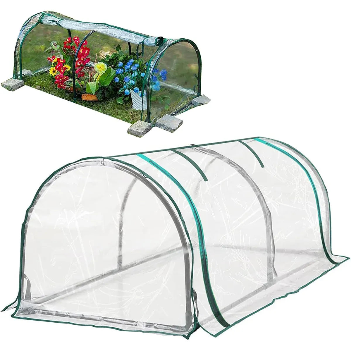 PVC Greenhouse Cover Replacement Plant Tent Garden Shelter No Frame - Grid