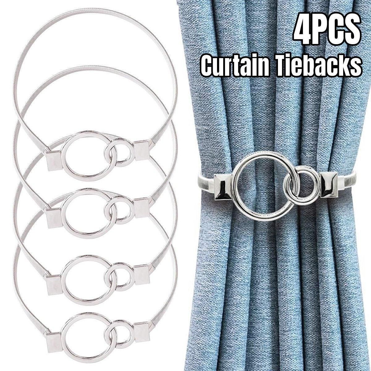 4-Piece Silver Spring Curtain Tieback Set
