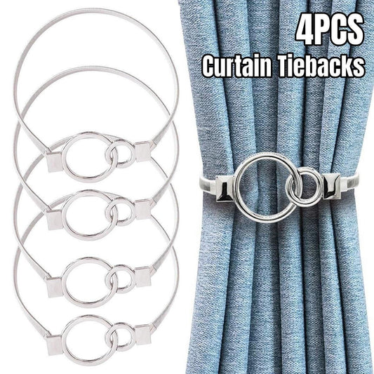 4-Piece Silver Spring Curtain Tieback Set
