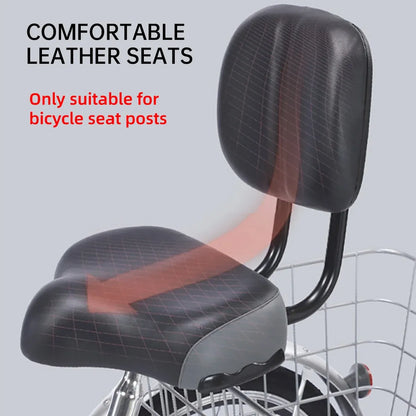 Electric Bicycle Tricycle Seat With Backrest Adjustable Comfortable Bike Seat - Grey