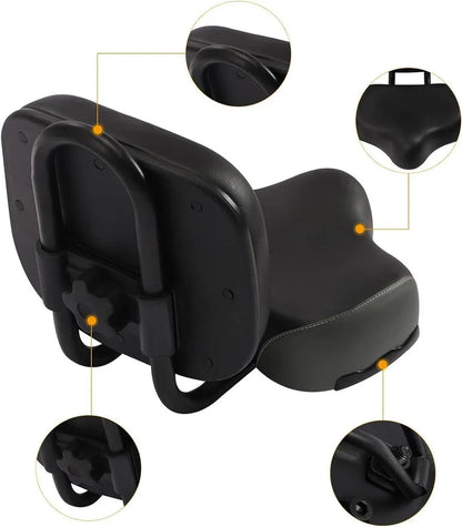 Electric Bicycle Tricycle Seat With Backrest Adjustable Comfortable Bike Seat - Grey