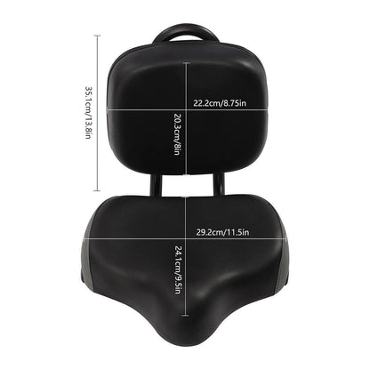 Electric Bicycle Tricycle Seat With Backrest Adjustable Comfortable Bike Seat - Grey