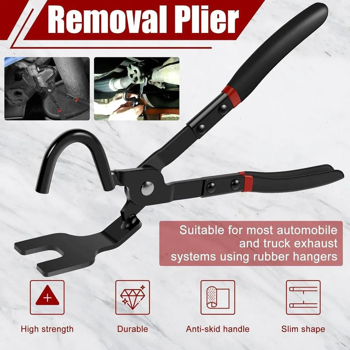1-Piece Automotive Exhaust Hanger Removal Pliers, Black