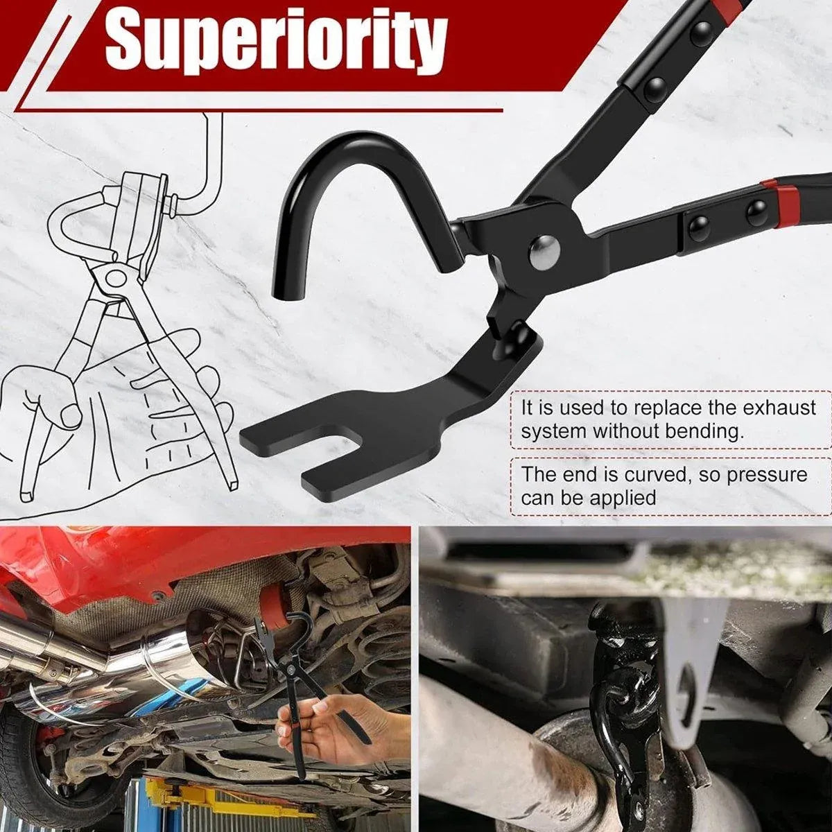 1-Piece Automotive Exhaust Hanger Removal Pliers, Black