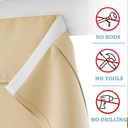 Curtains For Doors and Windows Block Light Blackout Heat Insulation Living Room - Beige