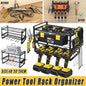 Wall Mounted Power Tool Rack Organiser, 3 Tier, Black, 1 Unit