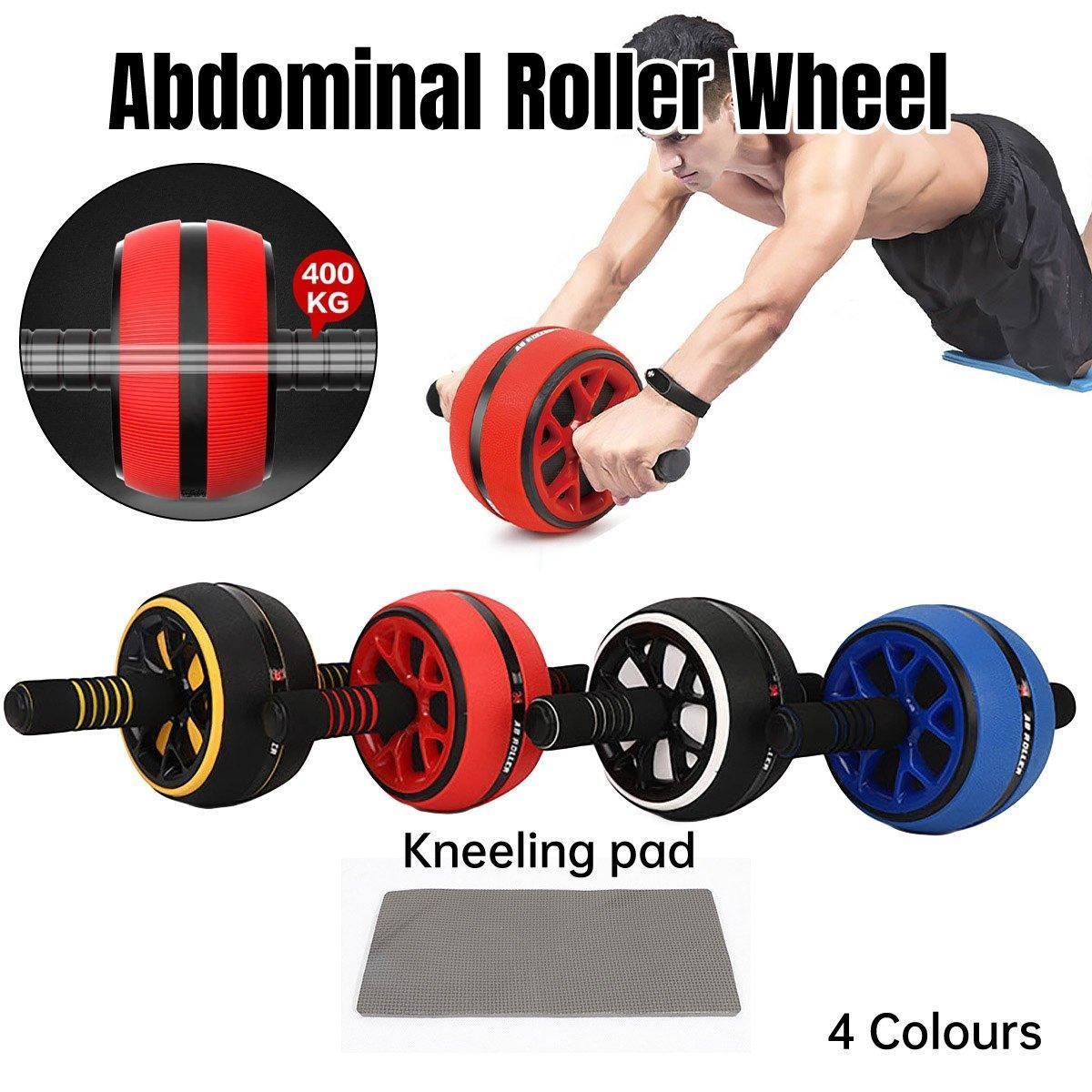 Abdominal Muscle Wheel Exercise Roller Fitness Equipment for Home Gym Men Women - Red