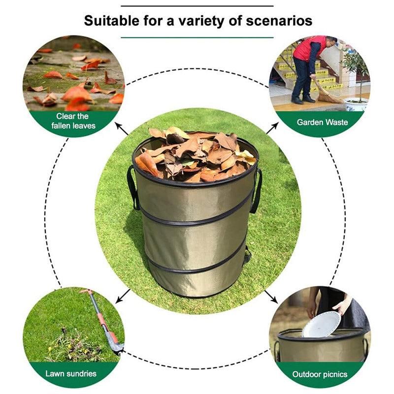 Collapsible Leaf Bin Outdoor Waste Bin for Garden Yard Cleanup and Storage - S