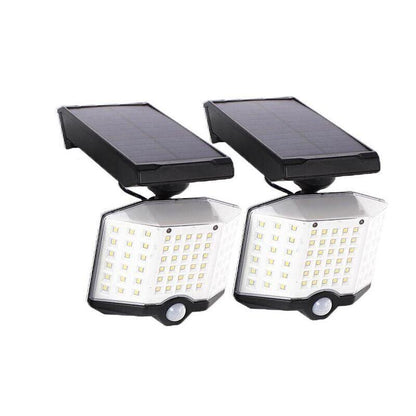 66 LED Solar Motion Sensor Light Outdoor Wall Security Lamp with 3 Heads
