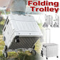 Light Grey Folding Utility Trolley with Lid - 1 Piece