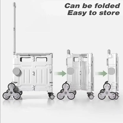 Light Grey Folding Utility Trolley with Lid - 1 Piece