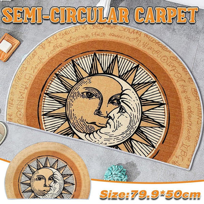 Semi Circular Non Slip Door Mat Household Entrance Carpet for Living Room Use