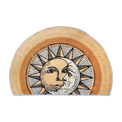 Semi Circular Non Slip Door Mat Household Entrance Carpet for Living Room Use