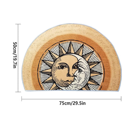 Semi Circular Non Slip Door Mat Household Entrance Carpet for Living Room Use