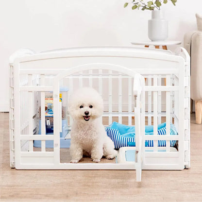 White Indoor Pet Playpen with Gate 91 x 91 x 60 cm - 1 Piece