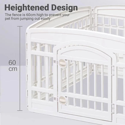 White Indoor Pet Playpen with Gate 91 x 91 x 60 cm - 1 Piece