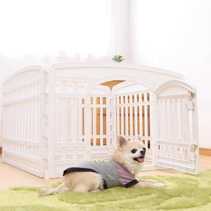 White Indoor Pet Playpen with Gate 91 x 91 x 60 cm - 1 Piece