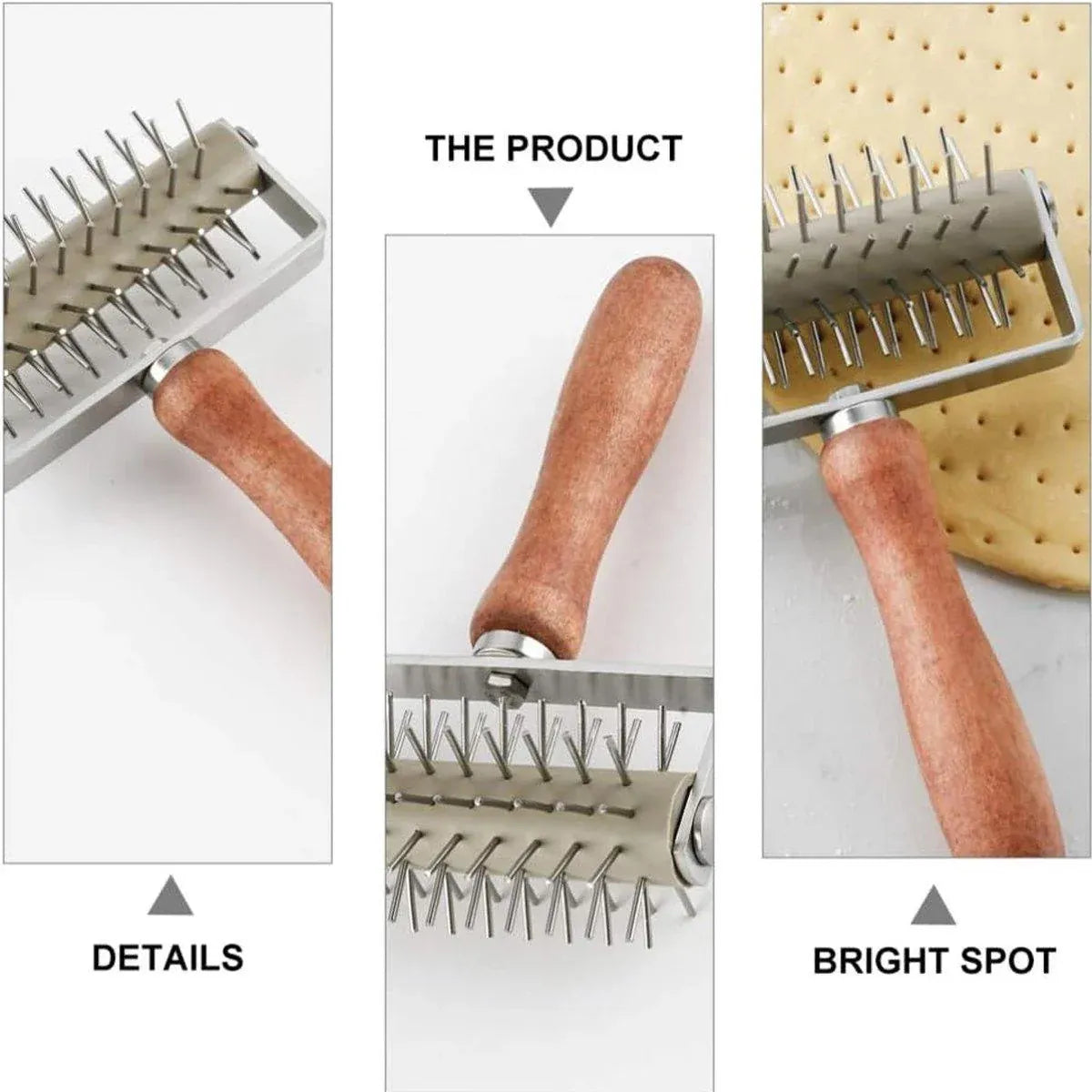 1-Piece Pizza Dough Docker Roller with Handle